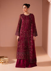 Murawwat By Lavish Premium Luxury Embroidered Chiffon 3 Piece Unstitched Suit LP25MLC D-01 ROSEWOOD WINE